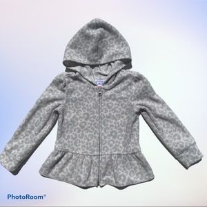 Childrens Place White/Grey Leopard Print Hoodie
